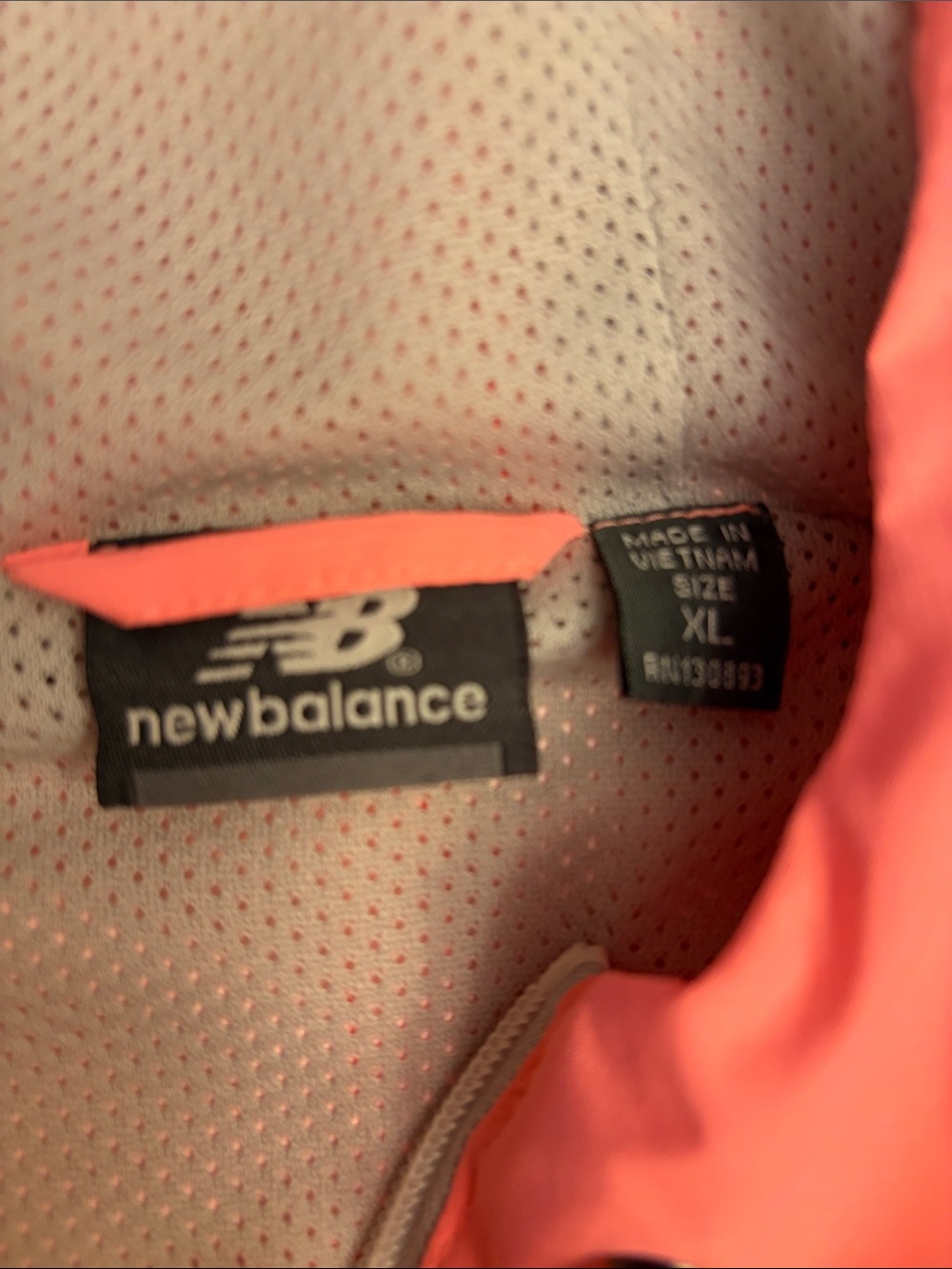 New Balance Coral/Pink Neon Windbreaker Jacket XL - Picture 8 of 10
